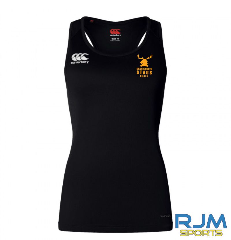 Grangemouth Stags Rugby Women's Canterbury Club Dry Racerback Singlet Black