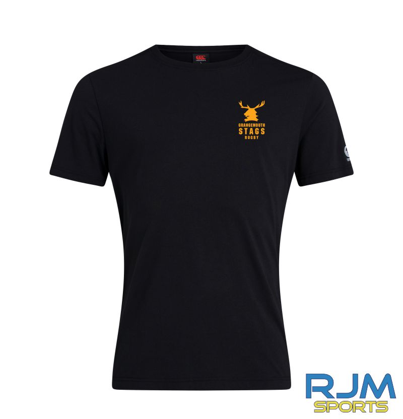 Grangemouth Stags Rugby Mens Canterbury Club Plain Tee Cotton/Poly Black