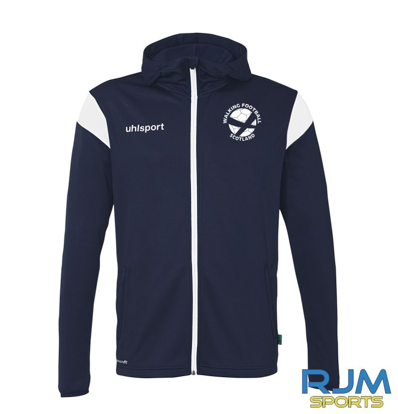 Walking Football Scotland Uhlsport Squad 27 Track Hood Jacket Navy/White