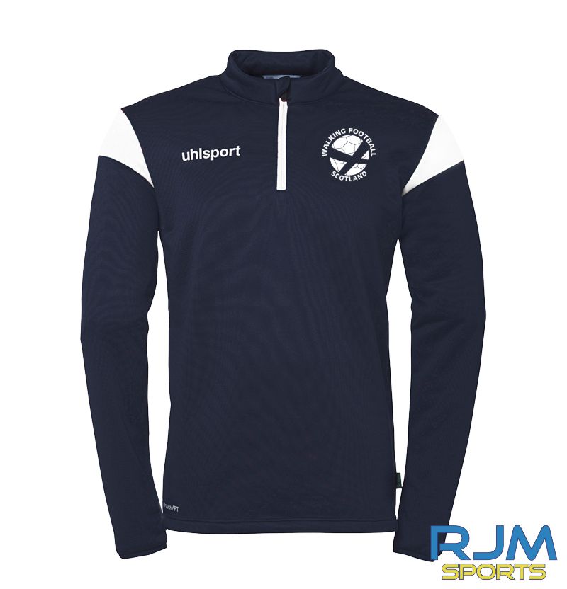 Walking Football Scotland Uhlsport Squad 27 1/4 Zip Navy/White