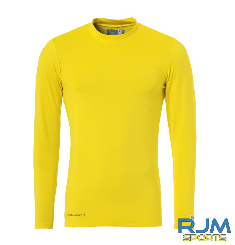 Walking Football Scotland Uhlsport Distinction Colours LS Baselayer Lime Yellow