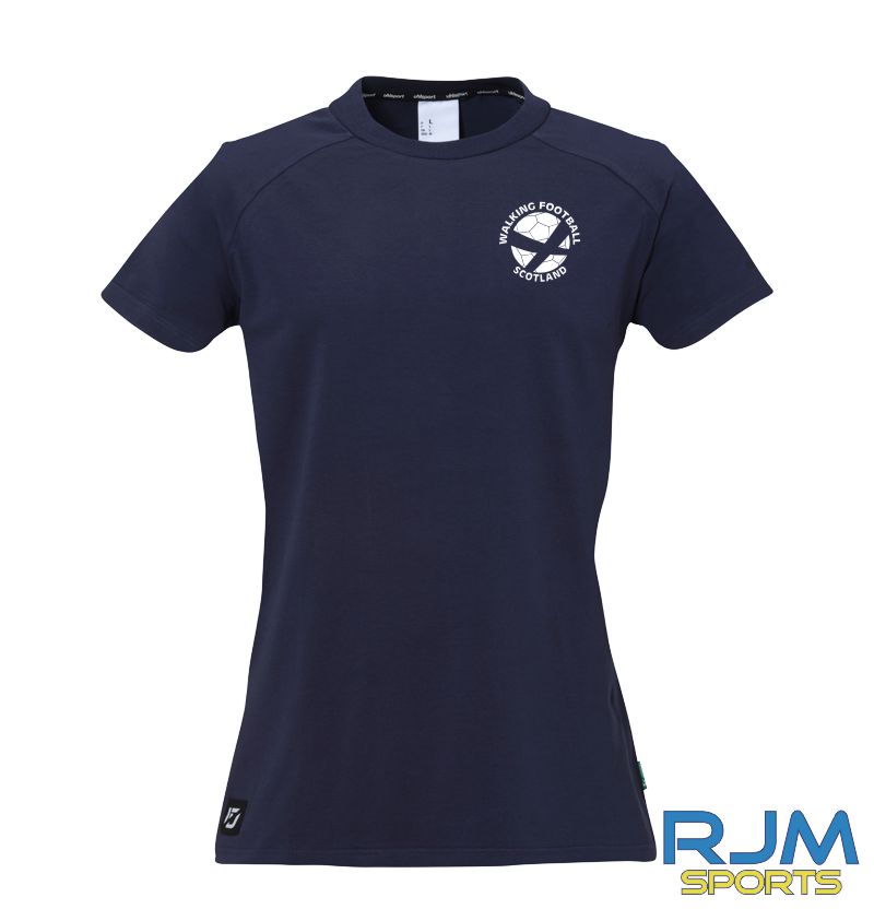 Walking Football Scotland Uhlsport Womens ID T-Shirt Navy