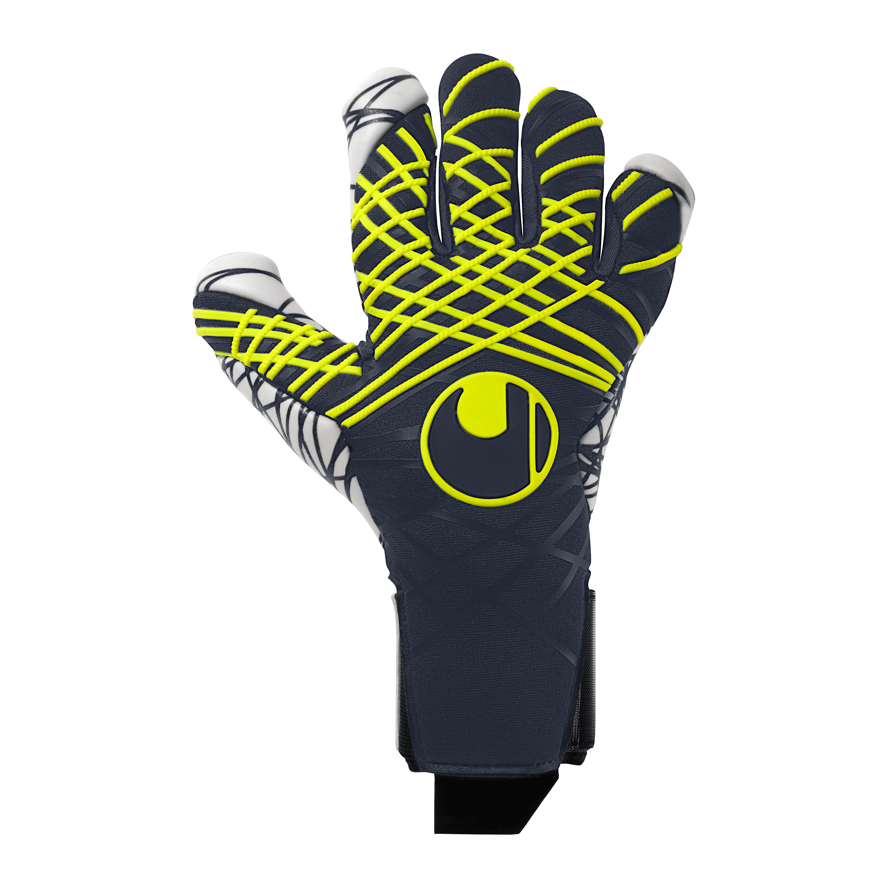 Uhlsport Prediction Ultragrip Skin Goalkeeper Gloves Navy/White/Yellow