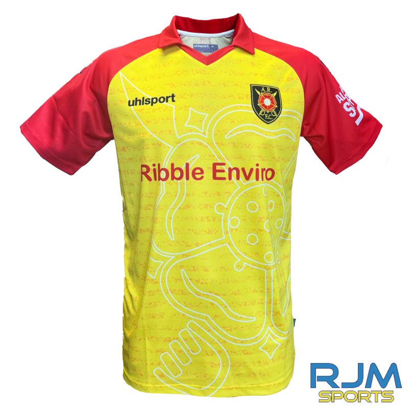 Albion Rovers FC 2024/25 Uhlsport Home Shirt Lime Yellow/Red