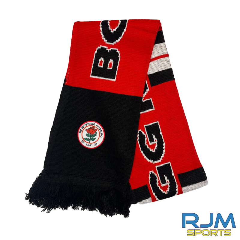 Bonnyrigg Rose FC Bespoke Scarf Red/Black/White