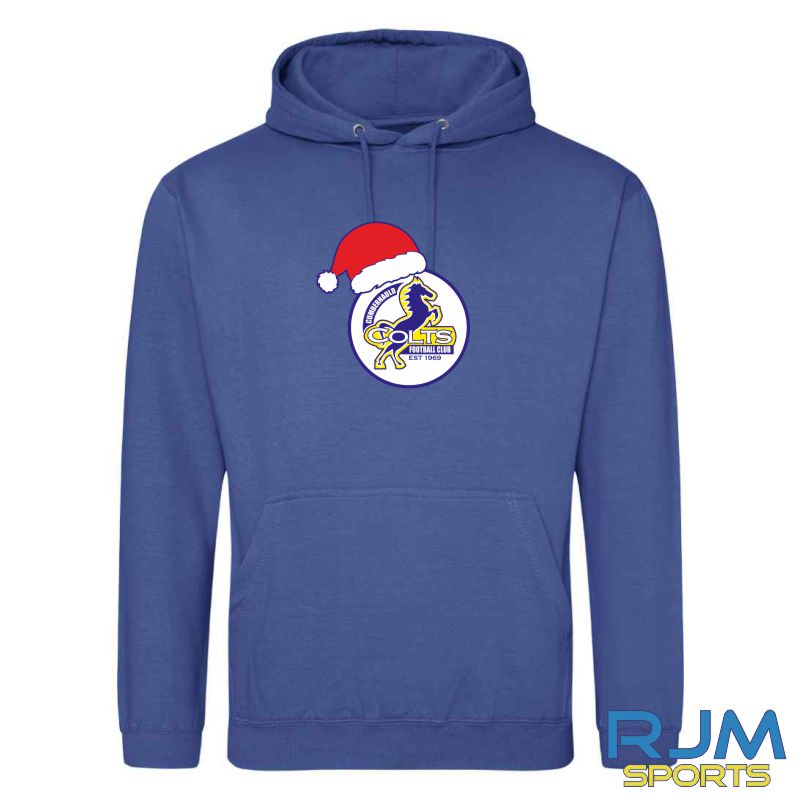 Cumbernauld Colts FC Christmas Santa Hat Badge Hoodie