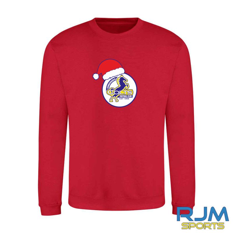 Cumbernauld Colts FC Christmas Santa Hat Badge Sweatshirt