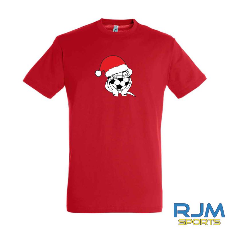 Cowie United FC Christmas Santa Hat Badge T-Shirt