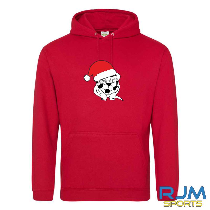 Cowie United FC Christmas Santa Hat Badge Hoodie