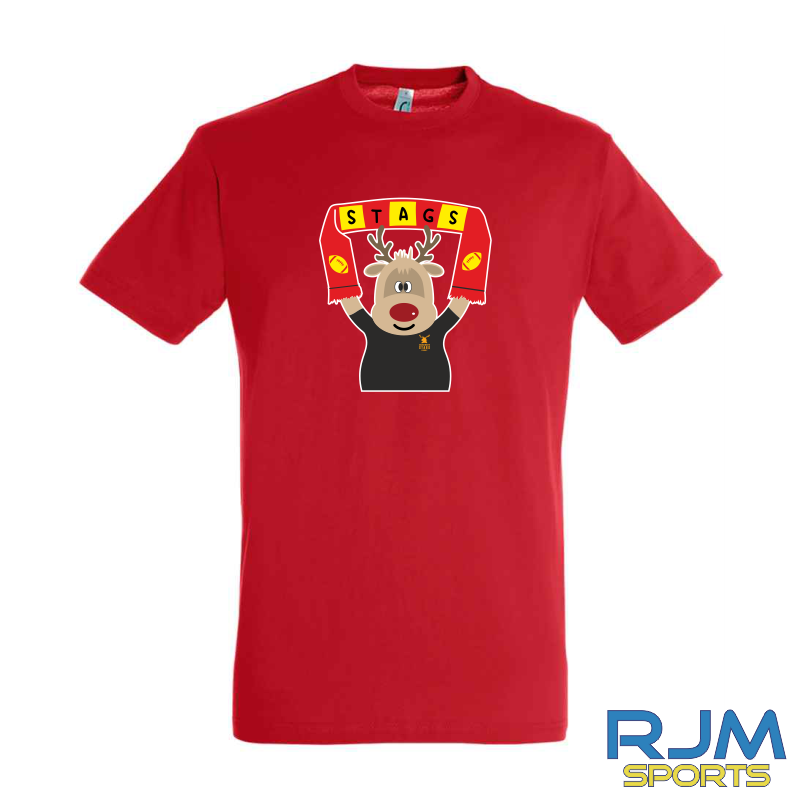 Grangemouth Stags Rugby Christmas Reindeer T-Shirt