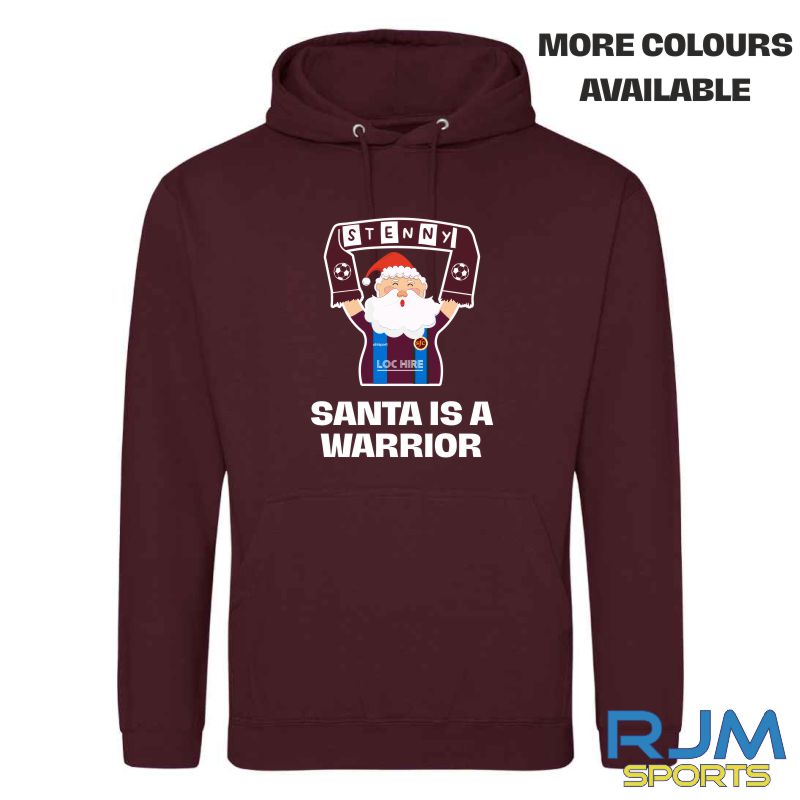 Stenhousemuir FC Christmas Santa is a Warrior Hoodie