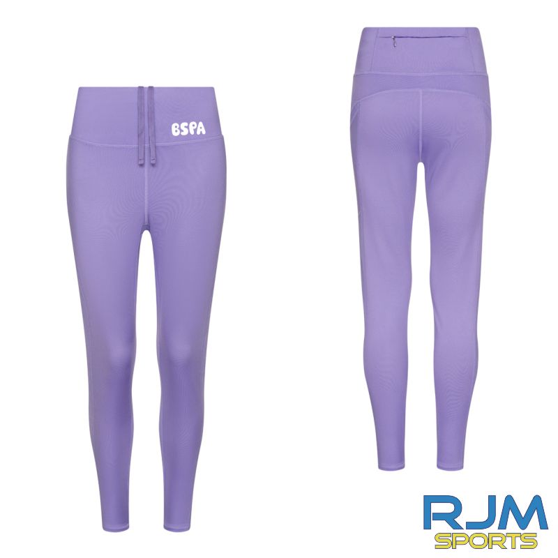 BSPA Adults Bubble Text Tech Leggings Digital Lavander