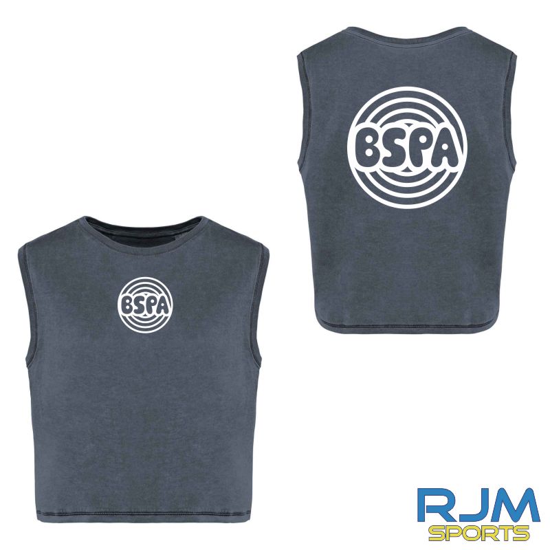 BSPA Adults Circle Logo Cropped Tank Top Mineral Grey