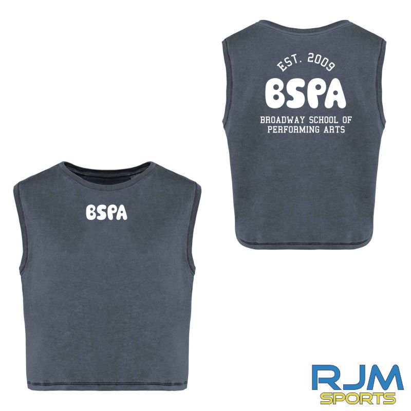 BSPA Adults Est 2009 Logo Cropped Tank Top Mineral Grey