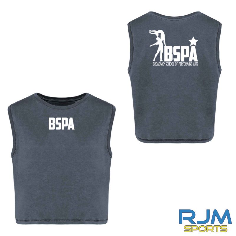 BSPA Adults Original Logo Cropped Tank Top Mineral Grey