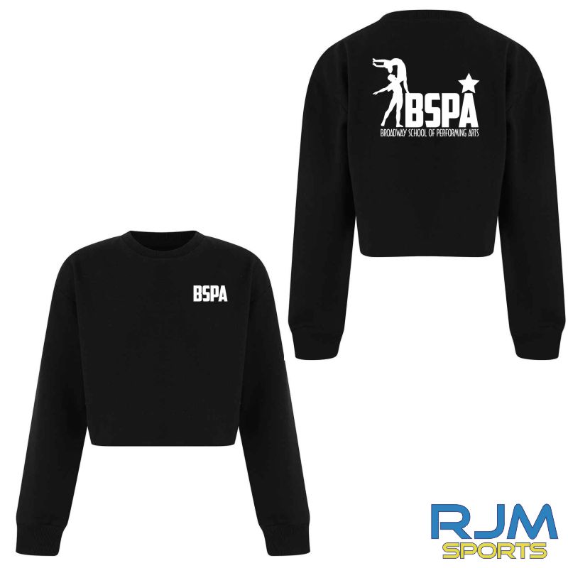 BSPA Adults Original Logo Cropped Sweatshirt Black