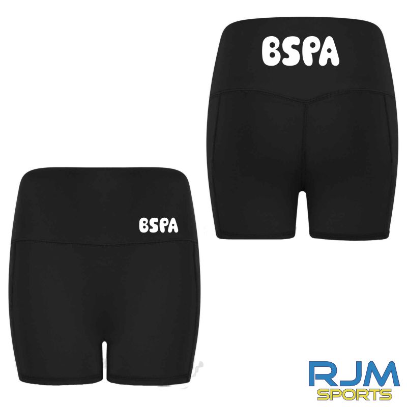 BSPA Adults Bubble Text Pocket Shorts Black