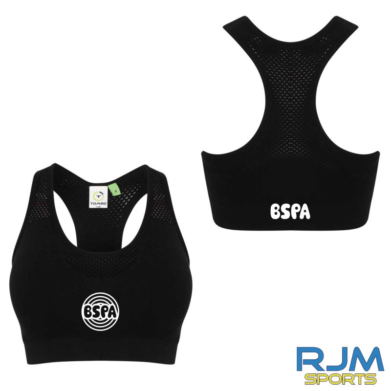 BSPA Adults Bubble Logo Seamless Crop Top Black