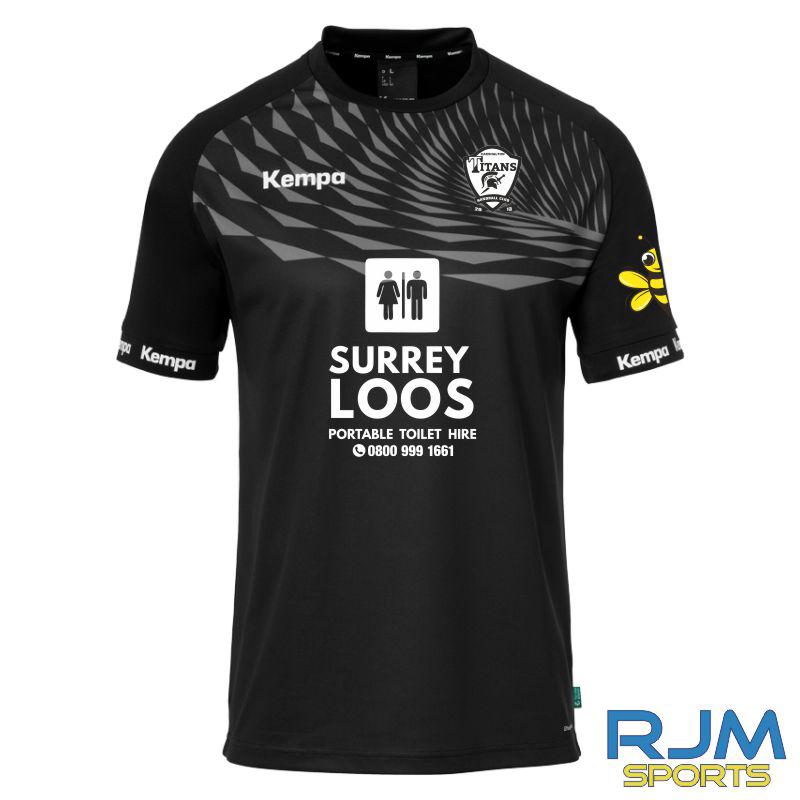 Carshalton Titans Handball Club Kempa Wave 26 Away Shirt Black