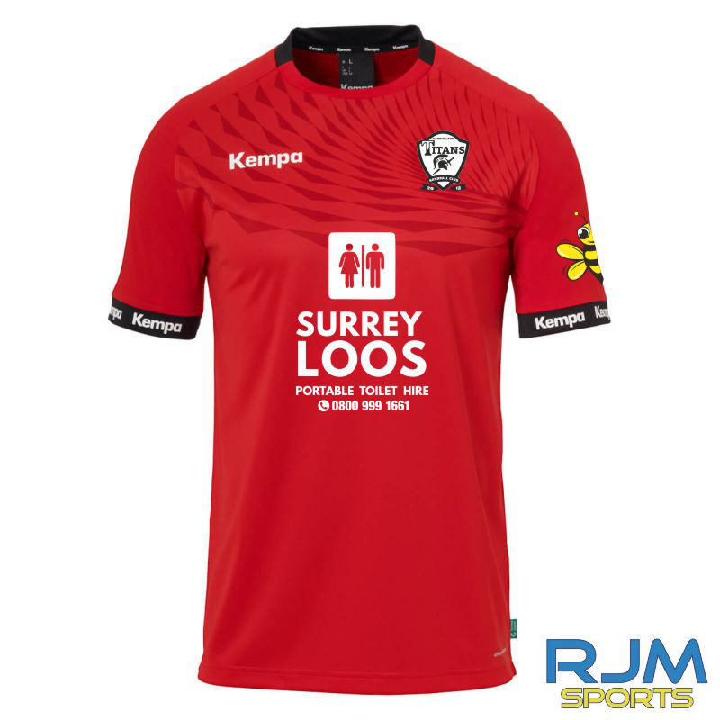 Carshalton Titans Handball Club Kempa Wave 26 Home Shirt Red/Black