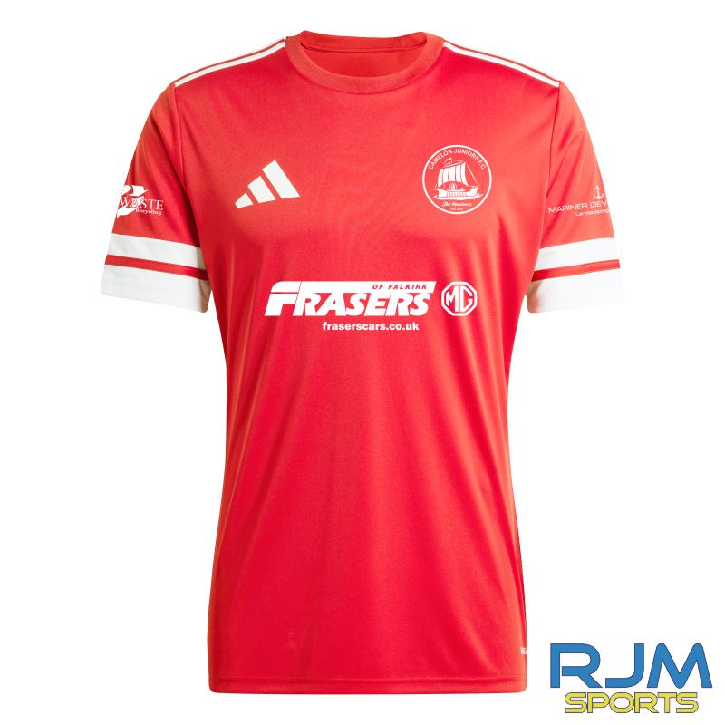 Camelon Juniors FC Home Adidas Squadra 25 Jersey Red/White