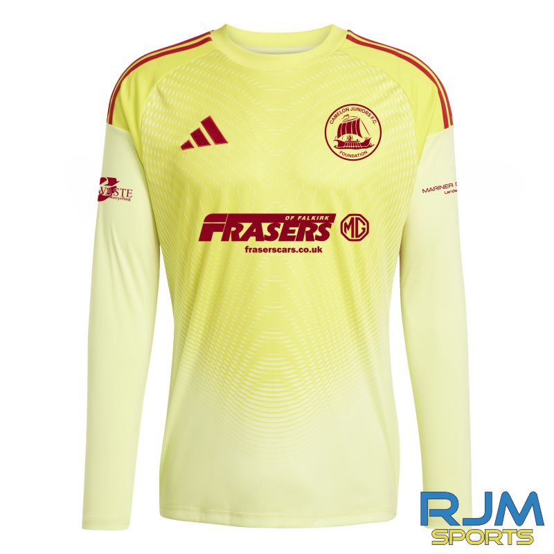 Camelon Juniors FC Home Adidas Tiro 25 Competition Goalkeeper Jersey Pulse Yellow