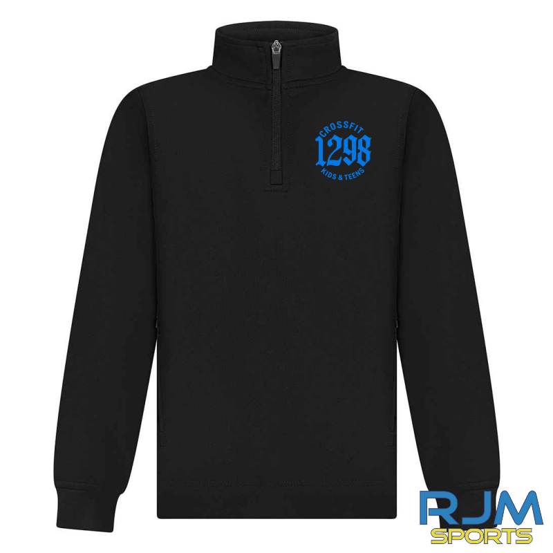 CrossFit 1298 Kids and Teens 1/4 Zip Black - Image 2