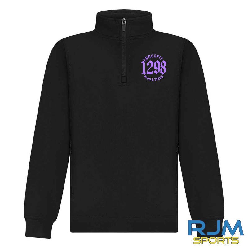 CrossFit 1298 Kids and Teens 1/4 Zip Black - Image 3