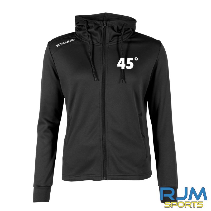 45 Degree Mountaineering Club Ladies Stanno Field '45 Degree' Hooded Full Zip Black
