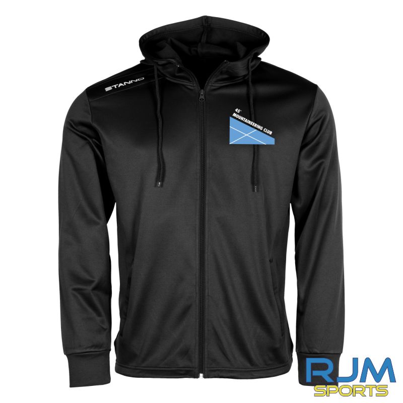 45 Degree Mountaineering Club Stanno Field 'Logo' Hooded Full Zip Black