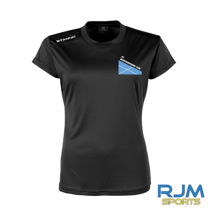45 Degree Mountaineering Club Ladies Stanno Functionals 'Logo' Training Tee II Black