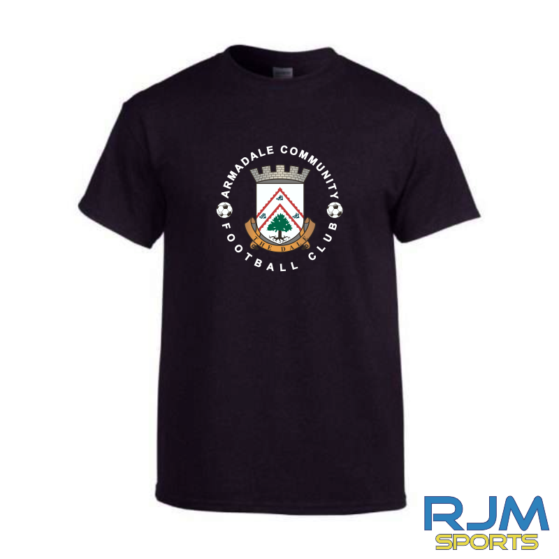 Armadale Community FC Gildan Large Badge T-Shirt Black