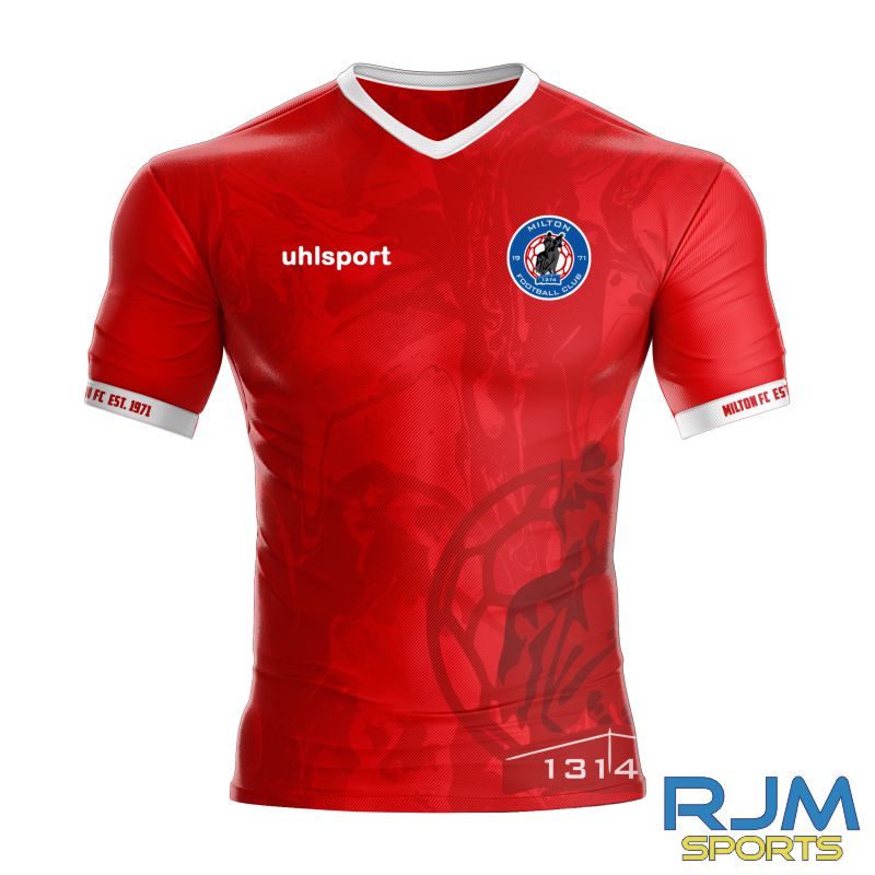 Milton FC Uhlsport Bespoke Away Jersey Red