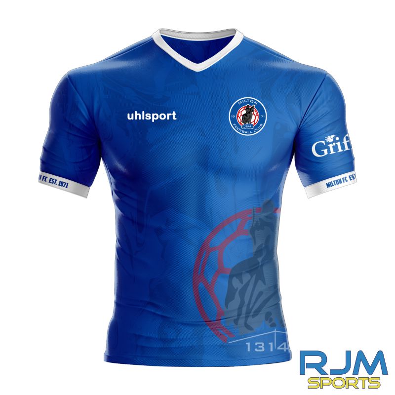 Milton FC Uhlsport Bespoke Home Jersey Azure Blue