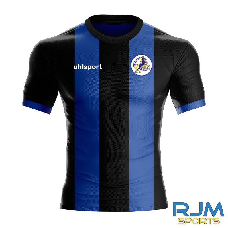 Cumbernauld Colts FC Uhlsport Away Shirt Azure Blue/Black