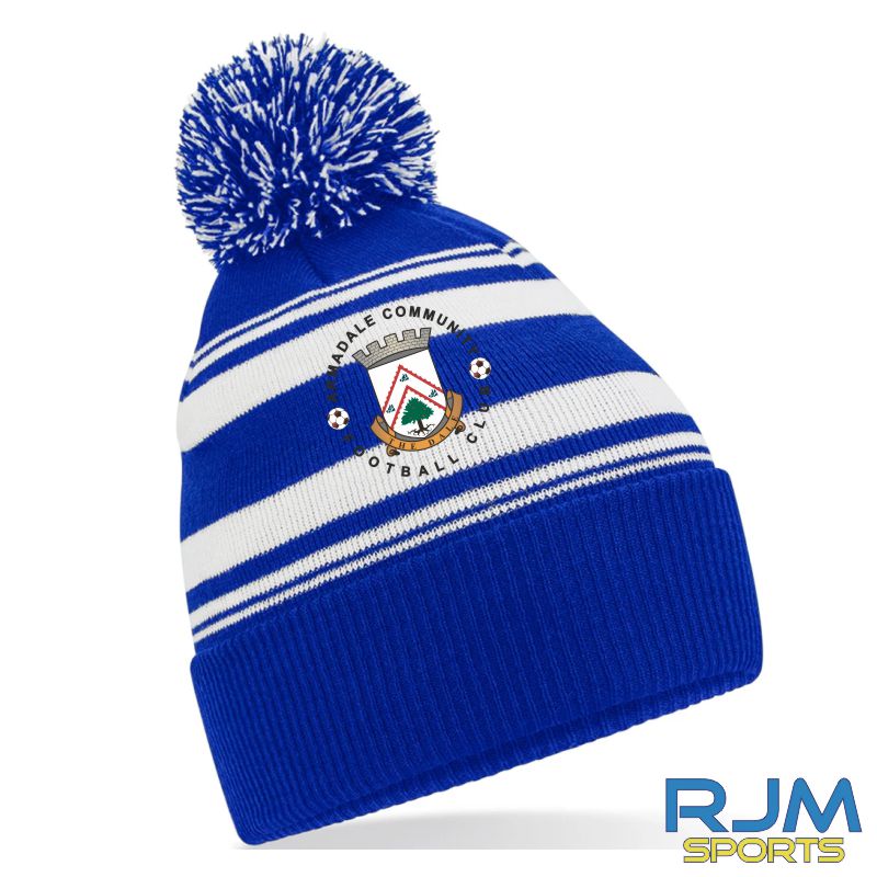 Armadale Community FC Striped Bobble Hat Royal/White