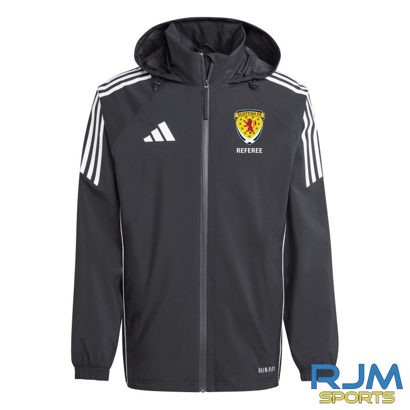 Scottish FA Adidas Tiro 24 Rain Jacket Black