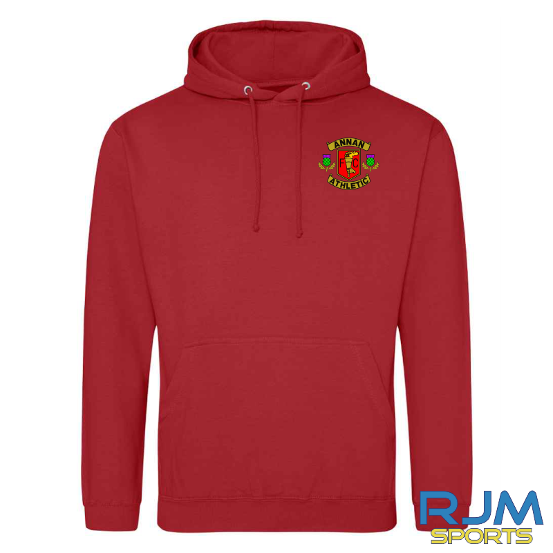 Annan Athletic Ladies & Girls FC AWDis Cotton Hoodie Red
