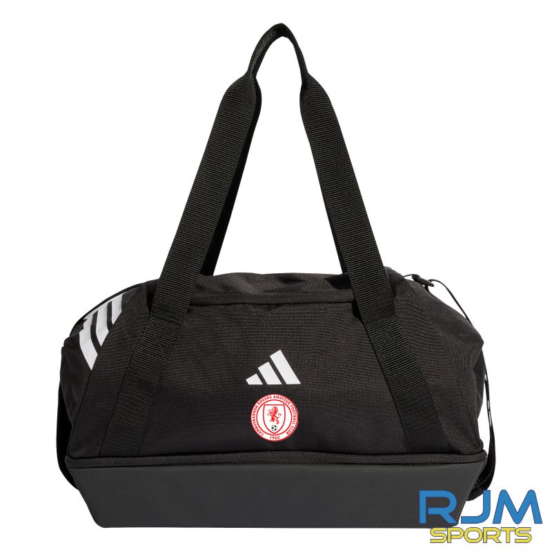 Cambusbarron Rovers FC Adidas Tiro Small Duffle Bag Bottom Compartment Black
