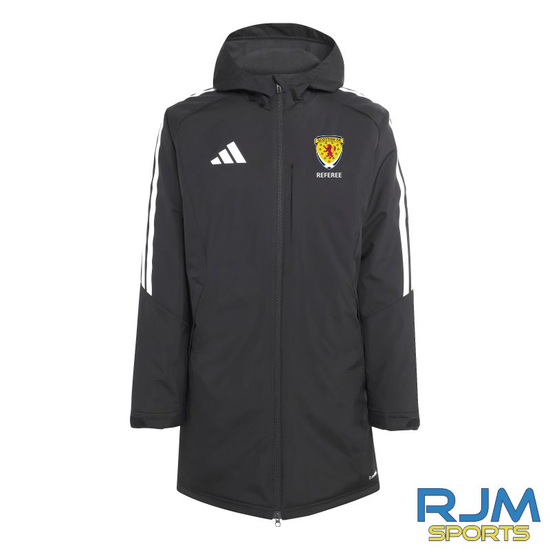 Scottish FA Referee Adidas Tiro 26 League Stadium Parka Jacket Black/White