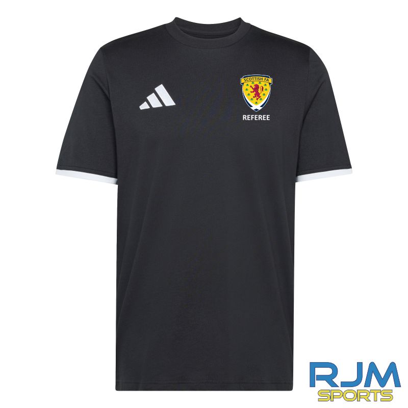 Scottish FA Referee Adidas Entrada 26 Tee Black/White