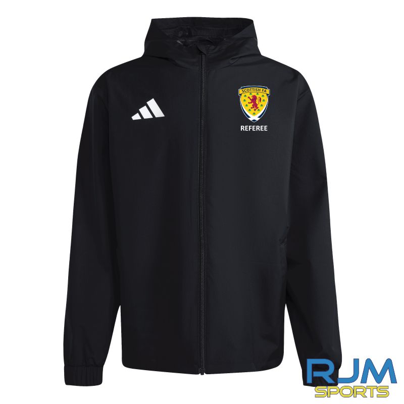 Scottish FA Referee Adidas Entrada 26 All Weather Jacket Black/White