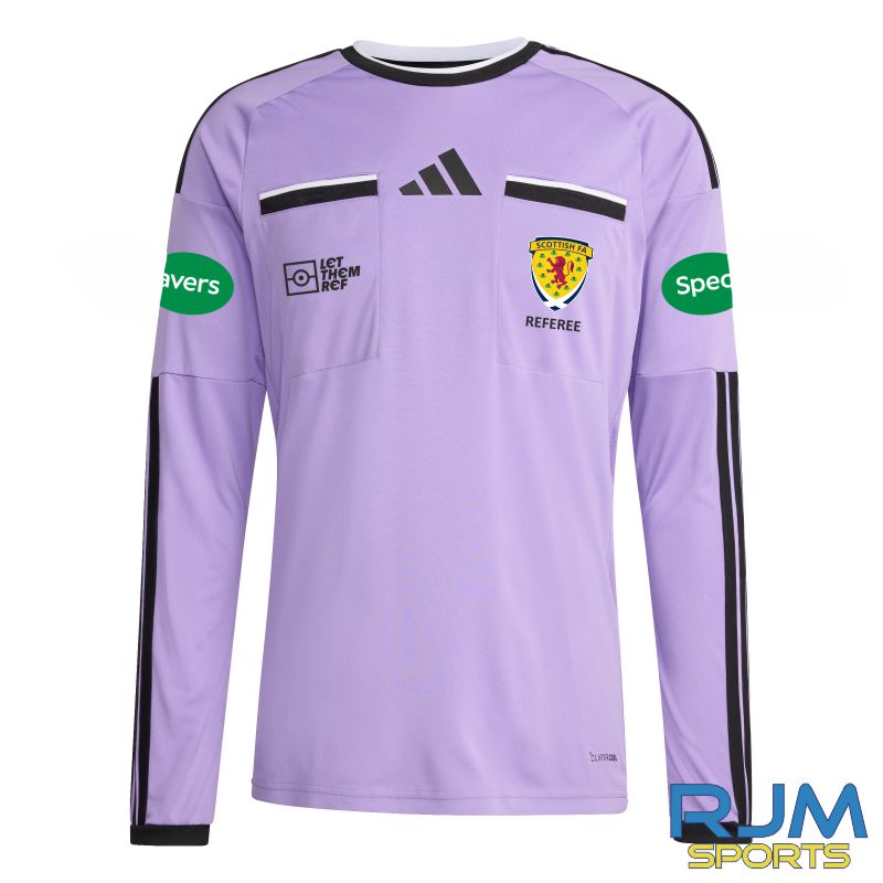 Scottish FA Referee Adidas Referee 26 Long Sleeve Jersey Violet Fusion/Black