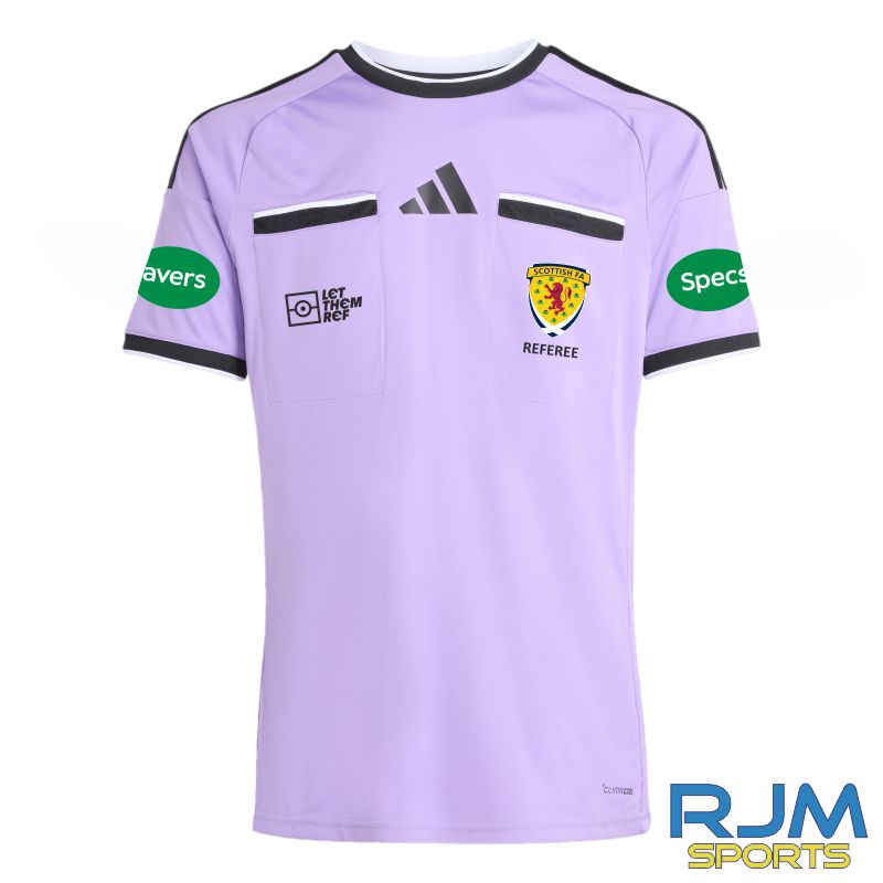 Scottish FA Referee Adidas Referee 26 Short Sleeve Jersey Violet Fusion/Black