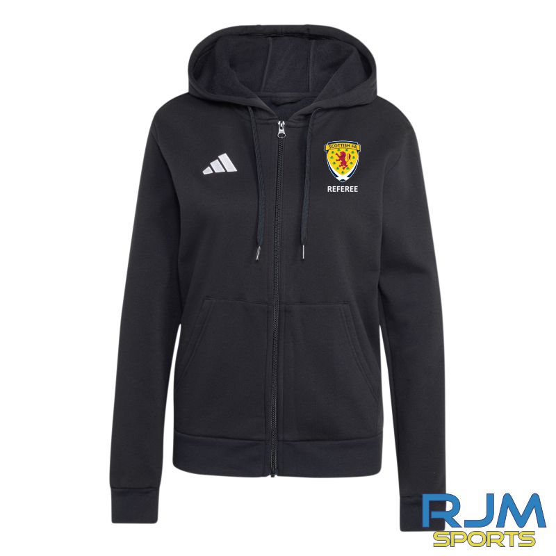 Scottish FA Referee Adidas Women's Entrada 26 Full Zip Hoodie Black/White