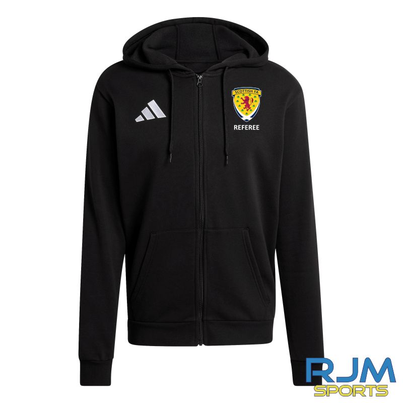 Scottish FA Referee Adidas Entrada 26 Full Zip Hoodie Black/White