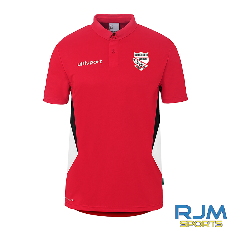 Garnkirk United FC Players Training Uhlsport Equipe 29 Polo Shirt Red/White/Black