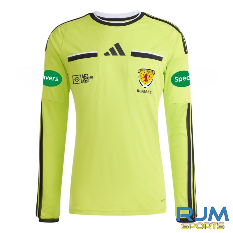 Scottish FA Referee Adidas Referee 26 Long Sleeve Jersey Semi Solar Yellow/Black
