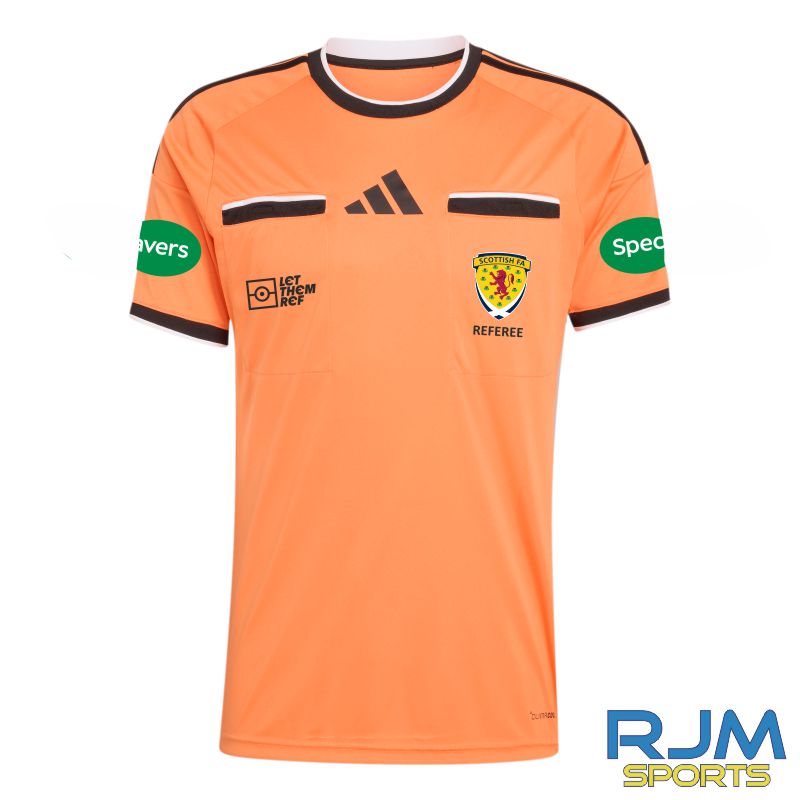 Scottish FA Referee Adidas Referee 26 Short Sleeve Jersey Trace Orange/Black
