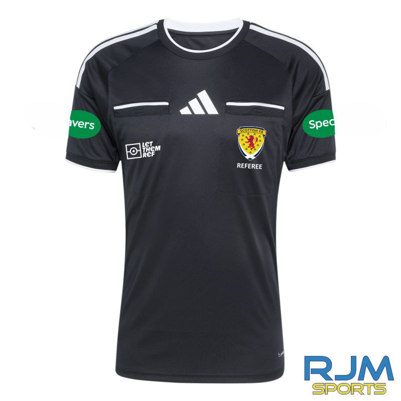 Scottish FA Referee Adidas Referee 26 Short Sleeve Jersey Black